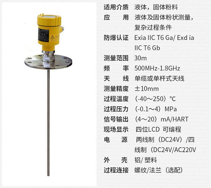 衛(wèi)生型雷達液位計RD710技術參數(shù)表圖