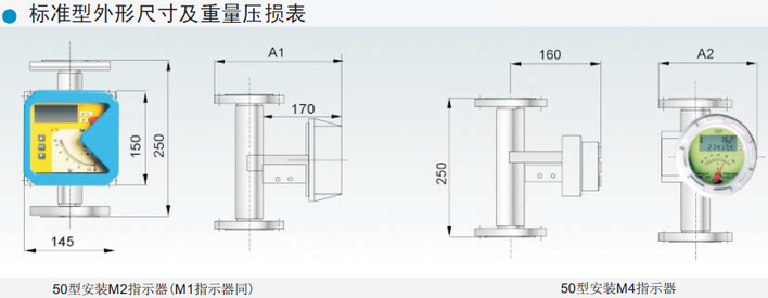 臭氧流量計(jì)安裝方式圖標(biāo)準(zhǔn)型外形尺寸及重量壓損表