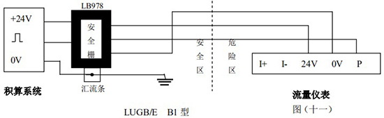 蒸汽預付費流量計本安防爆型接線圖一